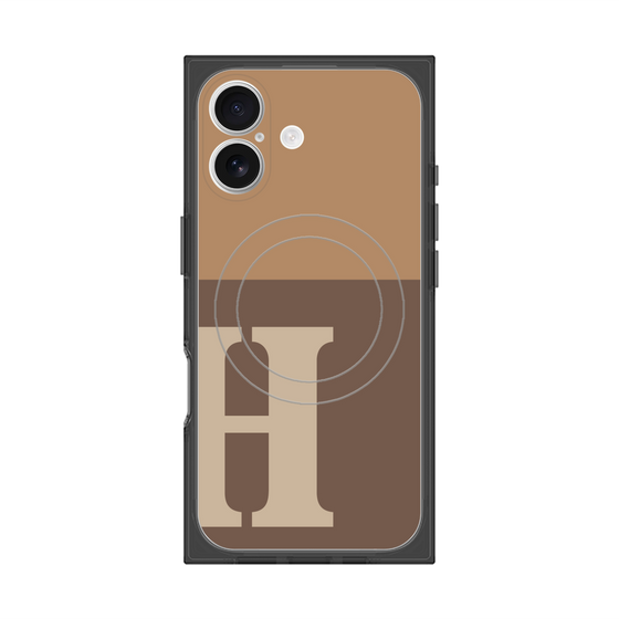 プレミアムスクエアケース with MagSafe［ オリジナル - initial two tone - H brown ］