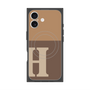 プレミアムスクエアケース with MagSafe［ オリジナル - initial two tone - H brown ］