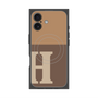 プレミアムスクエアケース with MagSafe［ オリジナル - initial two tone - H brown ］