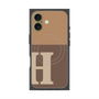 プレミアムスクエアケース with MagSafe［ オリジナル - initial two tone - H brown ］