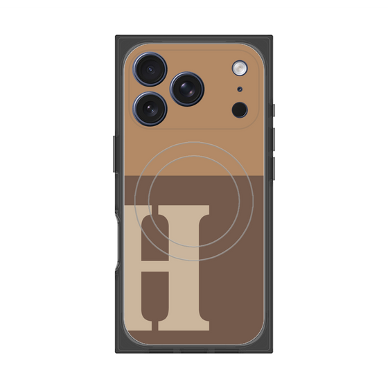 プレミアムスクエアケース with MagSafe［ オリジナル - initial two tone - H brown ］