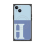 プレミアムスクエアケース with MagSafe［ オリジナル - initial two tone - H blue ］