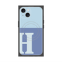 プレミアムスクエアケース with MagSafe［ オリジナル - initial two tone - H blue ］