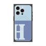プレミアムスクエアケース with MagSafe［ オリジナル - initial two tone - H blue ］