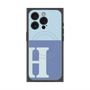 プレミアムスクエアケース with MagSafe［ オリジナル - initial two tone - H blue ］
