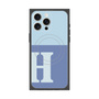 プレミアムスクエアケース with MagSafe［ オリジナル - initial two tone - H blue ］