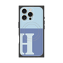 プレミアムスクエアケース with MagSafe［ オリジナル - initial two tone - H blue ］