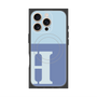 プレミアムスクエアケース with MagSafe［ オリジナル - initial two tone - H blue ］