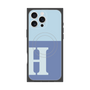 プレミアムスクエアケース with MagSafe［ オリジナル - initial two tone - H blue ］