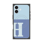 プレミアムスクエアケース with MagSafe［ オリジナル - initial two tone - H blue ］