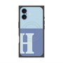 プレミアムスクエアケース with MagSafe［ オリジナル - initial two tone - H blue ］
