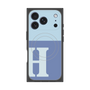 プレミアムスクエアケース with MagSafe［ オリジナル - initial two tone - H blue ］