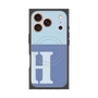 プレミアムスクエアケース with MagSafe［ オリジナル - initial two tone - H blue ］