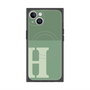 プレミアムスクエアケース with MagSafe［ オリジナル - initial two tone - H green ］