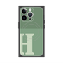 プレミアムスクエアケース with MagSafe［ オリジナル - initial two tone - H green ］