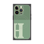 プレミアムスクエアケース with MagSafe［ オリジナル - initial two tone - H green ］