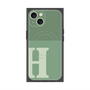 プレミアムスクエアケース with MagSafe［ オリジナル - initial two tone - H green ］