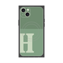 プレミアムスクエアケース with MagSafe［ オリジナル - initial two tone - H green ］