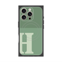 プレミアムスクエアケース with MagSafe［ オリジナル - initial two tone - H green ］