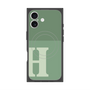 プレミアムスクエアケース with MagSafe［ オリジナル - initial two tone - H green ］
