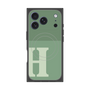 プレミアムスクエアケース with MagSafe［ オリジナル - initial two tone - H green ］