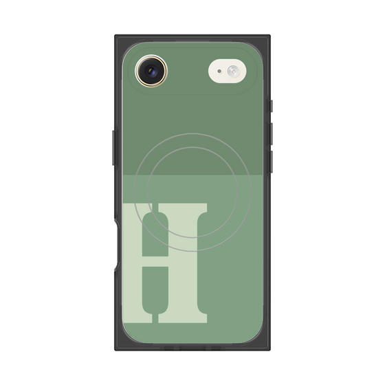 プレミアムスクエアケース with MagSafe［ オリジナル - initial two tone - H green ］