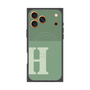 プレミアムスクエアケース with MagSafe［ オリジナル - initial two tone - H green ］