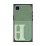 プレミアムスクエアケース with MagSafe［ オリジナル - initial two tone - H green ］