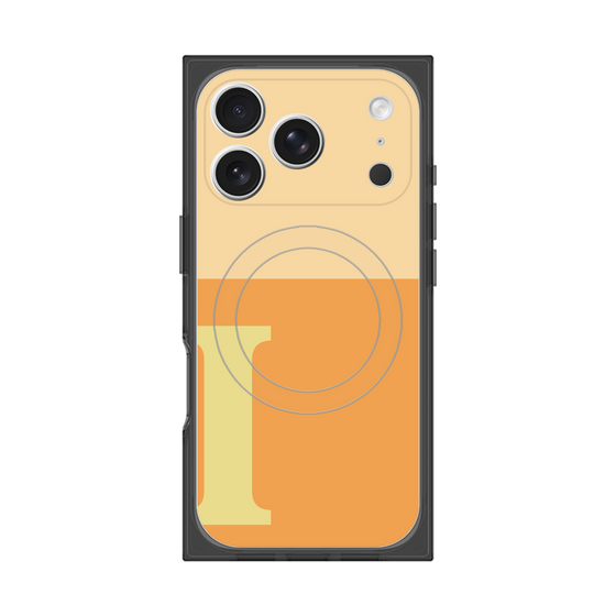プレミアムスクエアケース with MagSafe［ オリジナル - initial two tone - I orange ］
