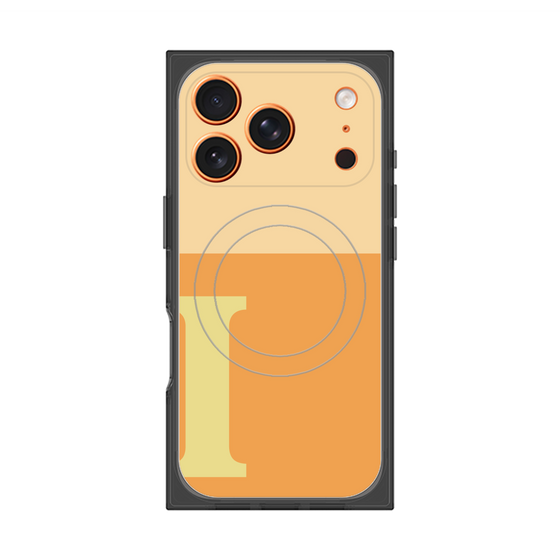 プレミアムスクエアケース with MagSafe［ オリジナル - initial two tone - I orange ］