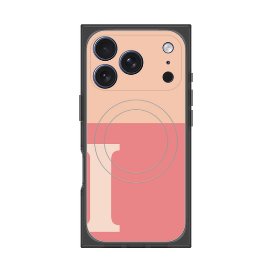 プレミアムスクエアケース with MagSafe［ オリジナル - initial two tone - I pink ］