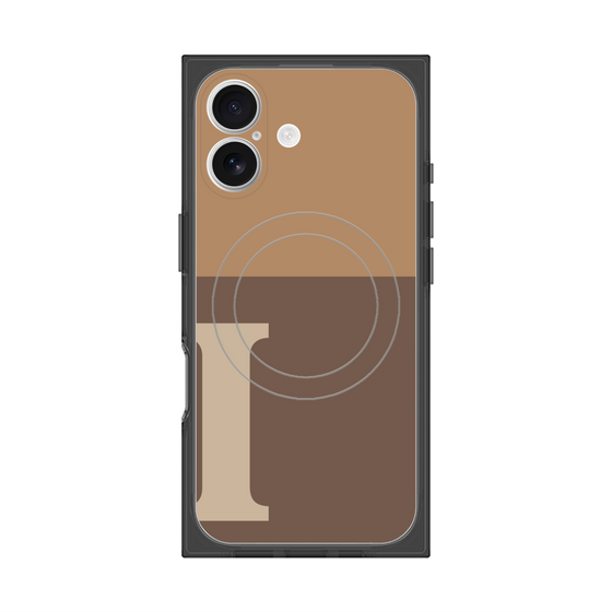 プレミアムスクエアケース with MagSafe［ オリジナル - initial two tone - I brown ］