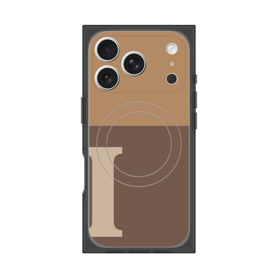 プレミアムスクエアケース with MagSafe［ オリジナル - initial two tone - I brown ］