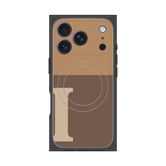 プレミアムスクエアケース with MagSafe［ オリジナル - initial two tone - I brown ］
