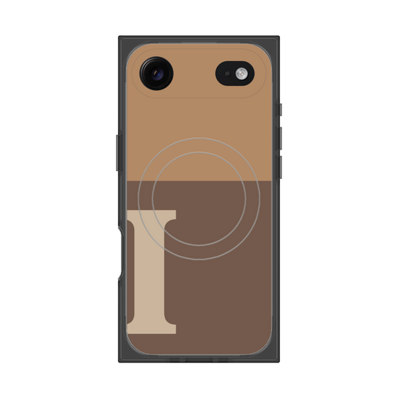 プレミアムスクエアケース with MagSafe［ オリジナル - initial two tone - I brown ］