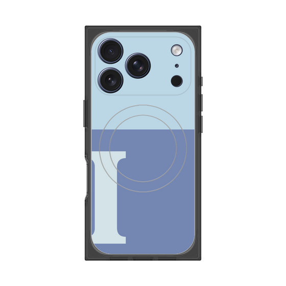 プレミアムスクエアケース with MagSafe［ オリジナル - initial two tone - I blue ］