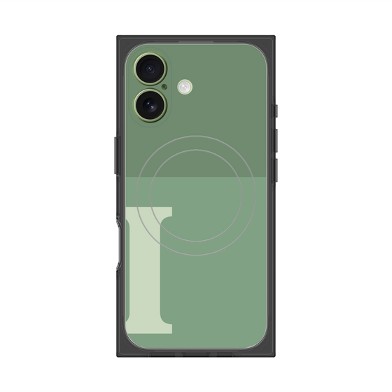 プレミアムスクエアケース with MagSafe［ オリジナル - initial two tone - I green ］