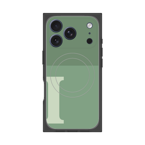 プレミアムスクエアケース with MagSafe［ オリジナル - initial two tone - I green ］