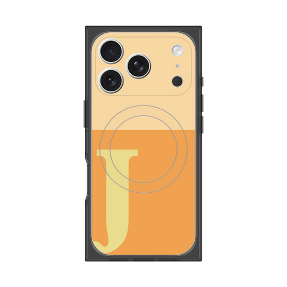 プレミアムスクエアケース with MagSafe［ オリジナル - initial two tone - J orange ］