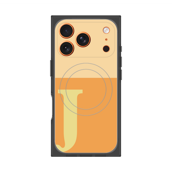 プレミアムスクエアケース with MagSafe［ オリジナル - initial two tone - J orange ］