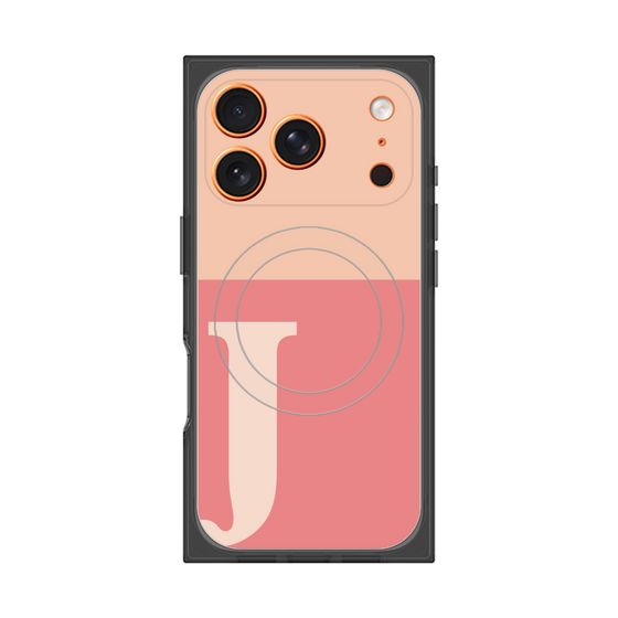 プレミアムスクエアケース with MagSafe［ オリジナル - initial two tone - J pink ］