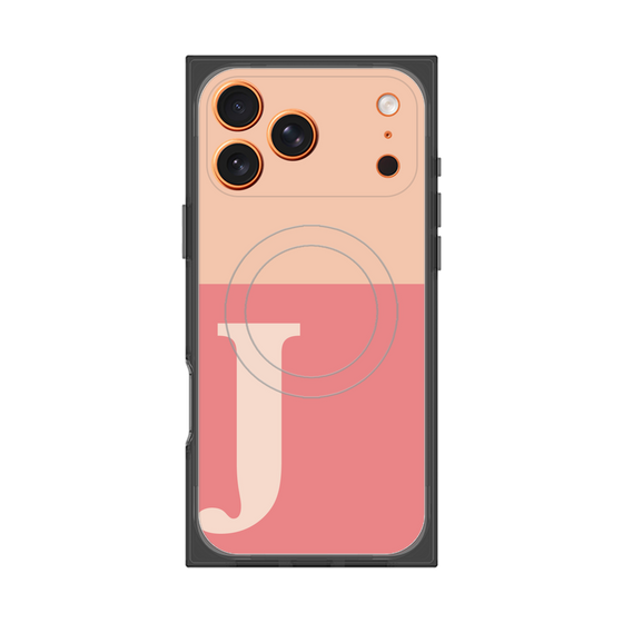 プレミアムスクエアケース with MagSafe［ オリジナル - initial two tone - J pink ］