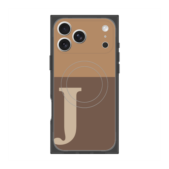 プレミアムスクエアケース with MagSafe［ オリジナル - initial two tone - J brown ］