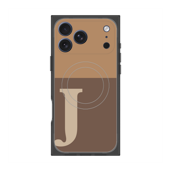 プレミアムスクエアケース with MagSafe［ オリジナル - initial two tone - J brown ］
