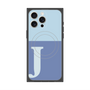 プレミアムスクエアケース with MagSafe［ オリジナル - initial two tone - J blue ］