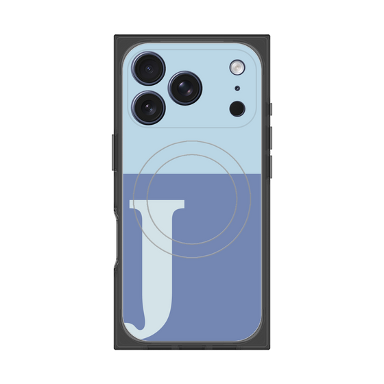 プレミアムスクエアケース with MagSafe［ オリジナル - initial two tone - J blue ］