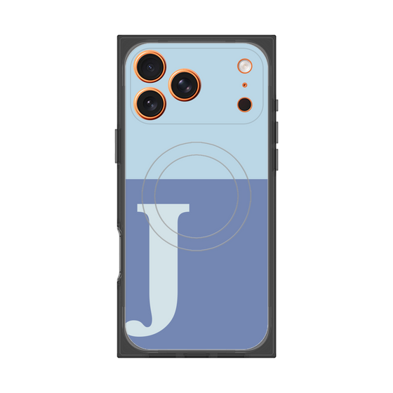 プレミアムスクエアケース with MagSafe［ オリジナル - initial two tone - J blue ］