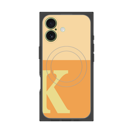 プレミアムスクエアケース with MagSafe［ オリジナル - initial two tone - K orange ］