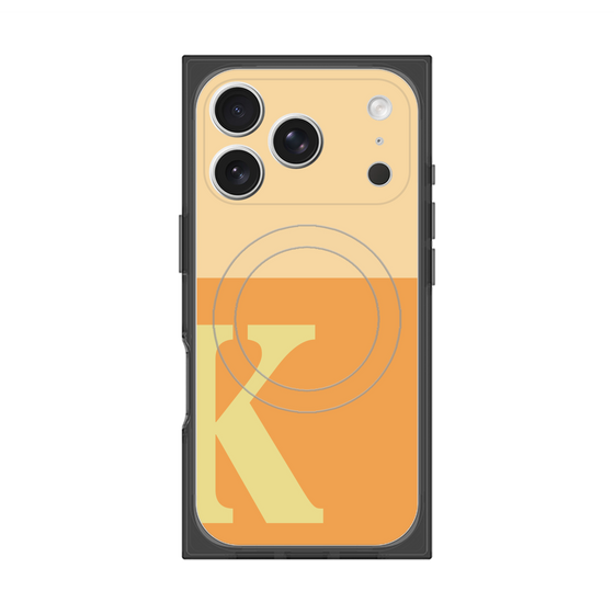 プレミアムスクエアケース with MagSafe［ オリジナル - initial two tone - K orange ］
