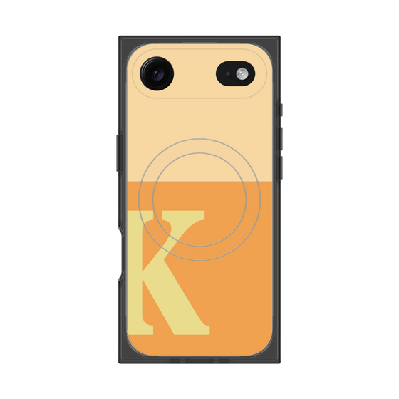 プレミアムスクエアケース with MagSafe［ オリジナル - initial two tone - K orange ］